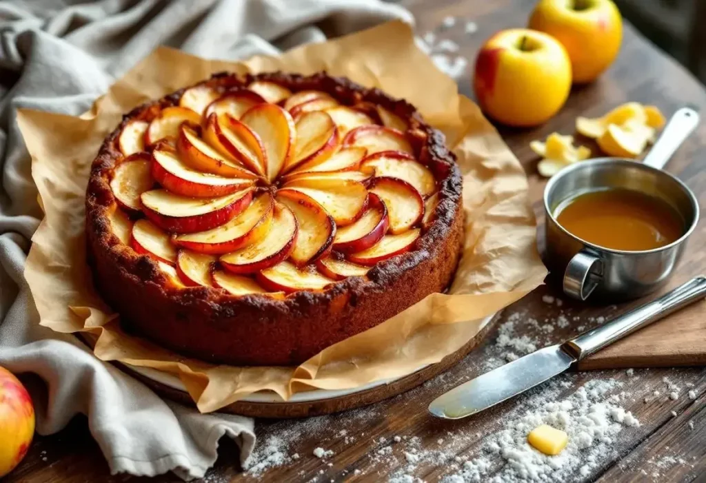 Gâteau aux pommes : l’astuce du beurre chaud qui caramélise tout et transforme votre dessert en chef‑d’œuvre