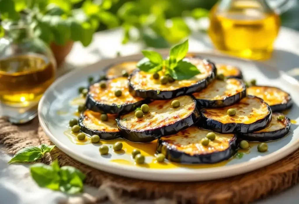Je sers ces aubergines à l’italienne froides aux câpres et huile d’olive : ma version estivale du classique