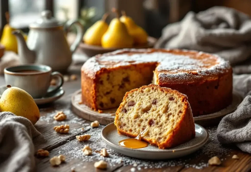 « Moelleux, parfumé et fondant à cœur » : mon gâteau poires et pain d’épices que je prépare dès que l’hiver pointe le bout de son nez
