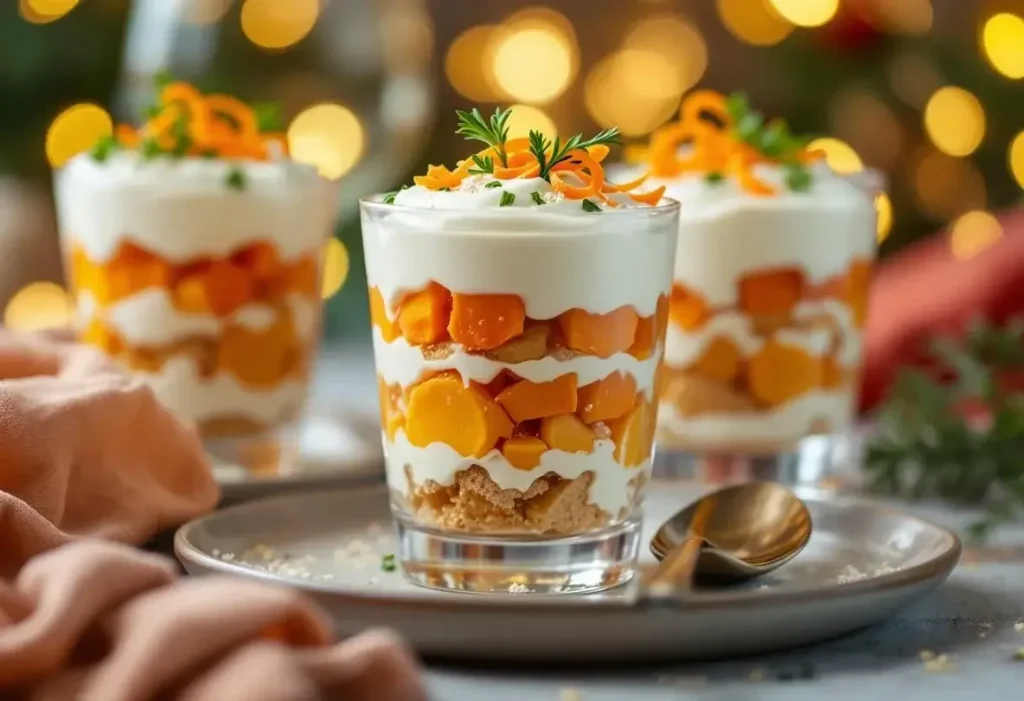 Tiramisu salé aux carottes et mascarpone ultra crémeux : une entrée originale et festive qui illumine tout repas de Noël